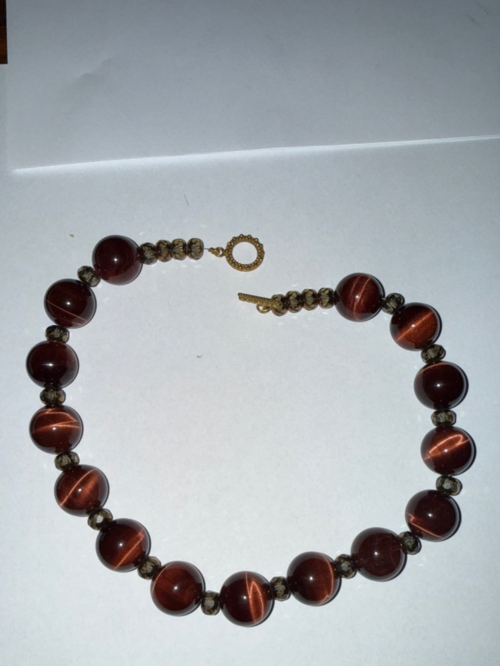 Classic Brown Beaded Necklace - Unbranded
